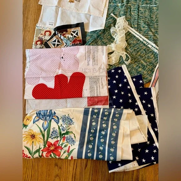 VTG LOT 13 Lb Fabric Quilting Crafts Country Patriotic Apron Concard Kessler - Picture 11 of 15